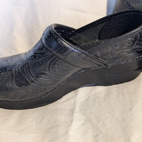Dansko clogs black tooled leather 39 - Picture 3 of 5
